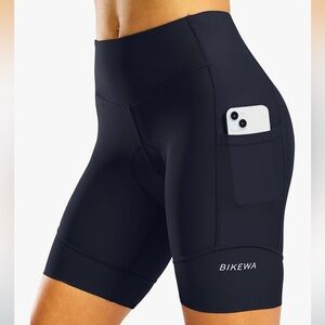 Bike Shorts for Women High Waisted 4D Padding Biking Shorts with Pockets Size XS